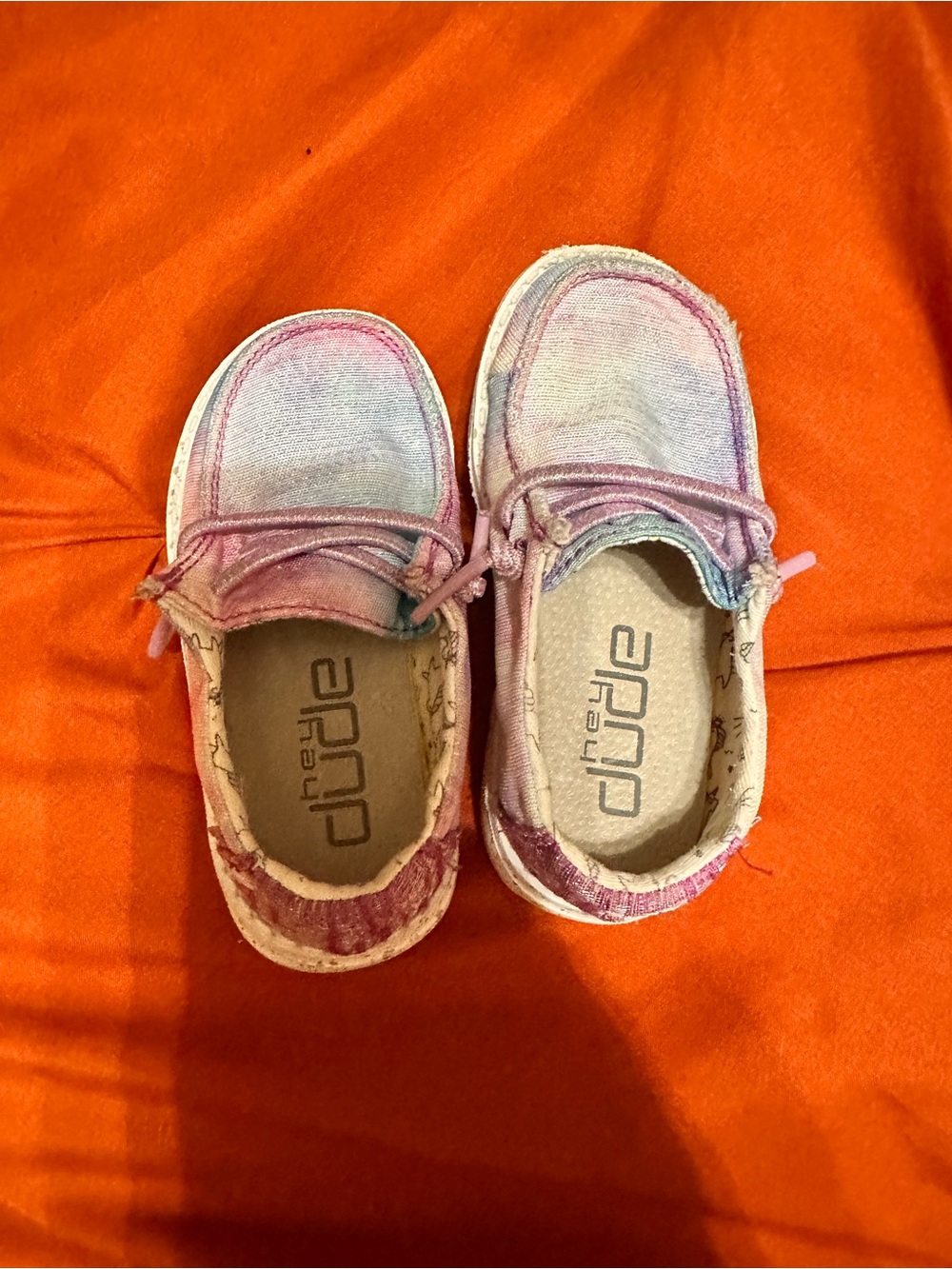 Hey Dude Kids Pastel Pink & Lavender Tie-Dye Slip-On Shoes